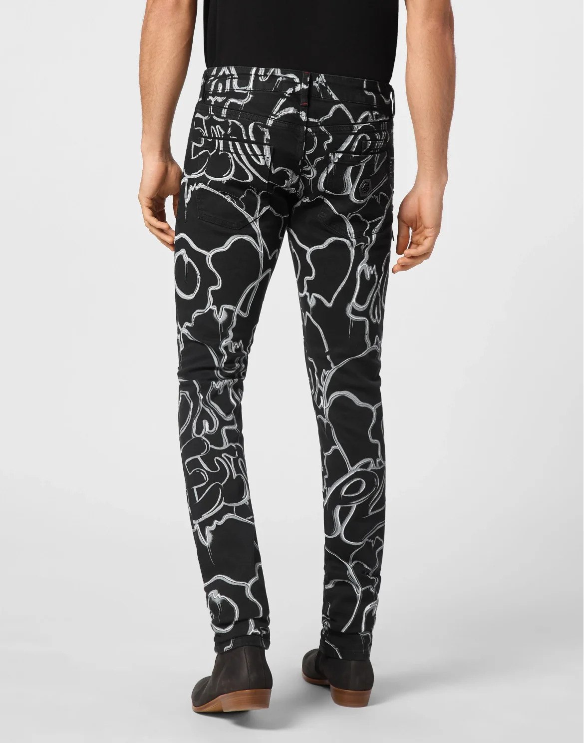 Denim Trousers Super Straight Cut Fit Skull&Bones, цвет: Черный