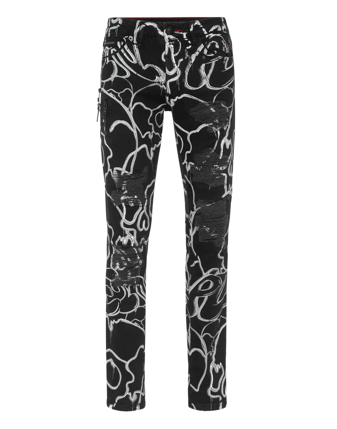 Denim Trousers Super Straight Cut Fit Skull&Bones, цвет: Черный