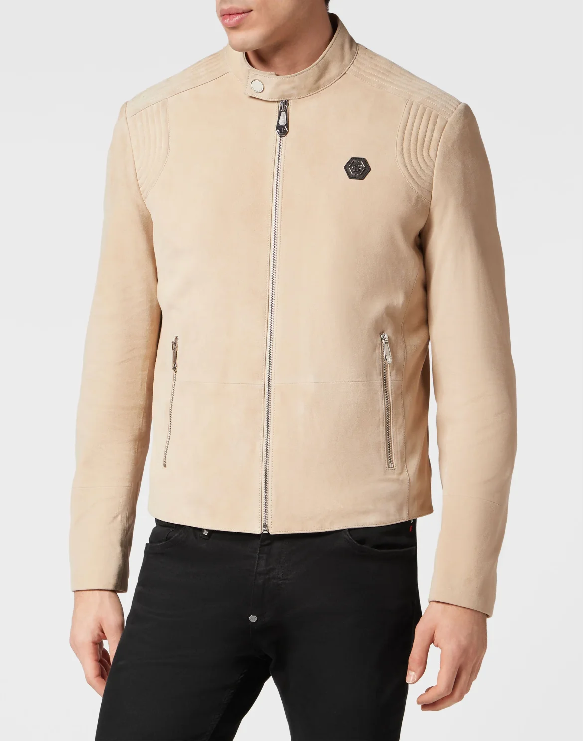 Suede Moto Jacket, цвет: Бежевый