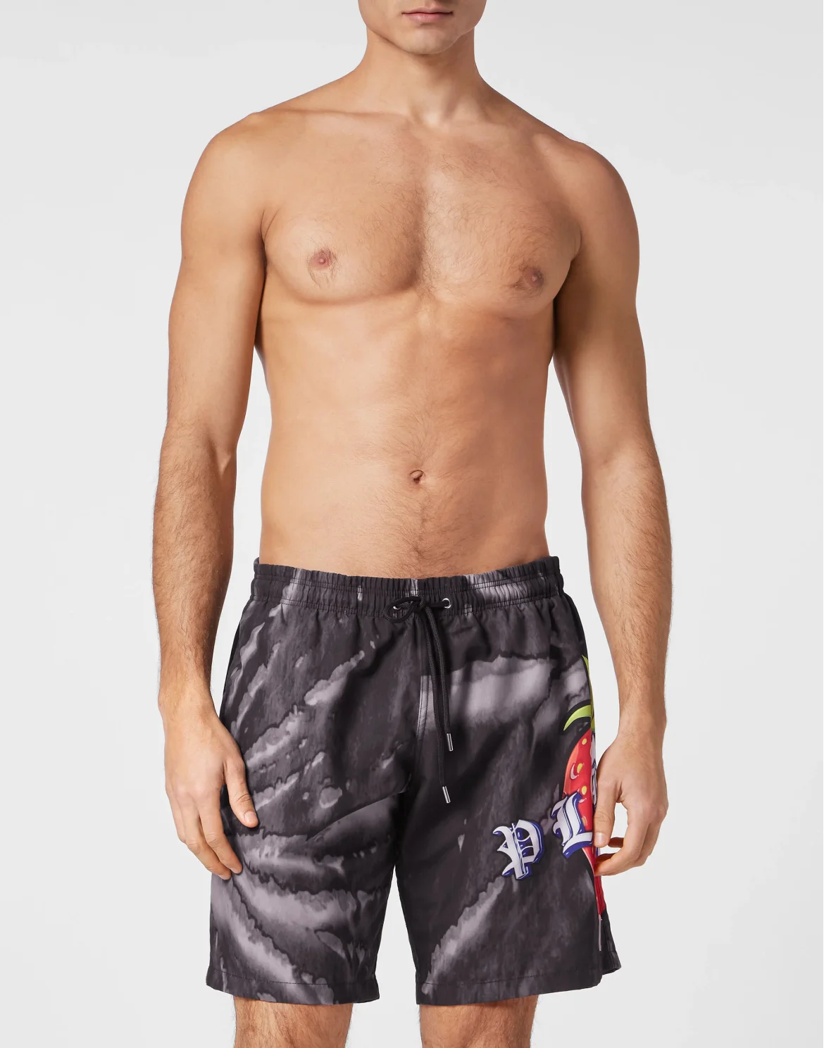 Tie-dye Long Swim Boxers Tutti Frutti, цвет: Черный