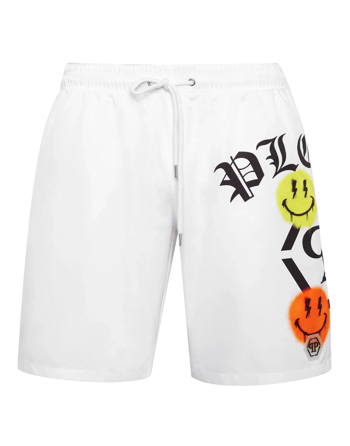 Jogging Shorts with Smile Print, цвет: Белый