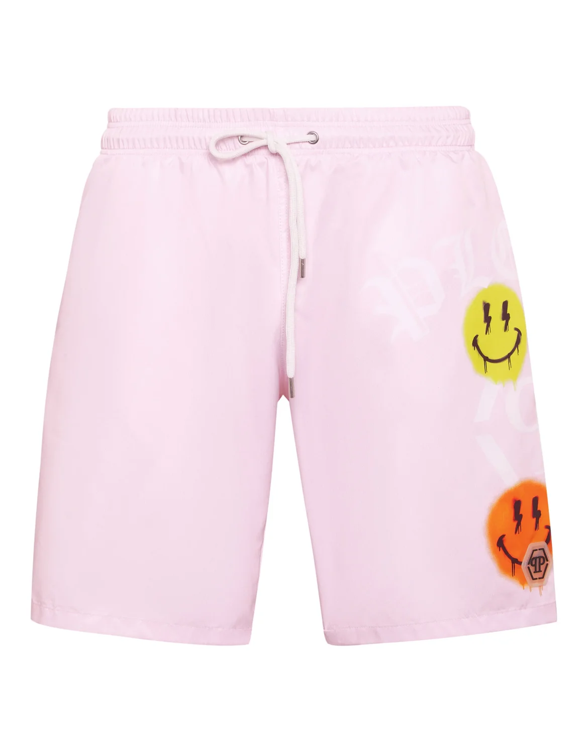 Jogging Shorts with Smile Print, цвет: Розовый