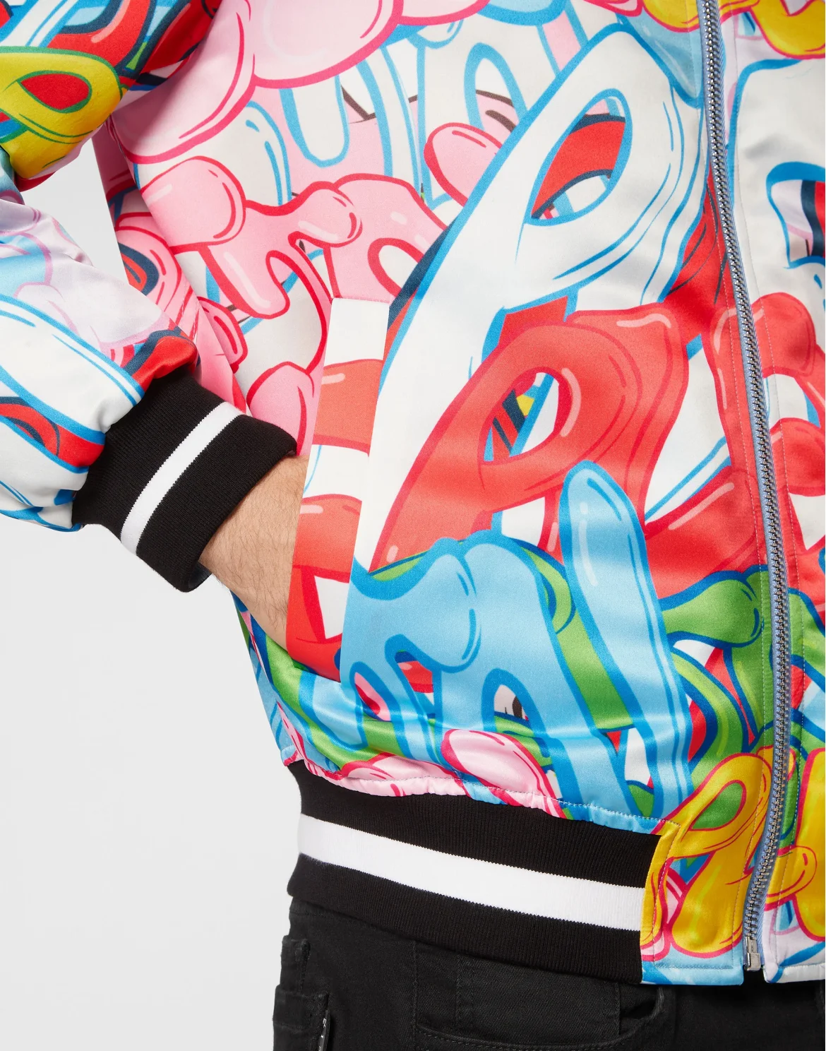 Satin Bomber Bombing Graffiti, цвет: Мультиколор