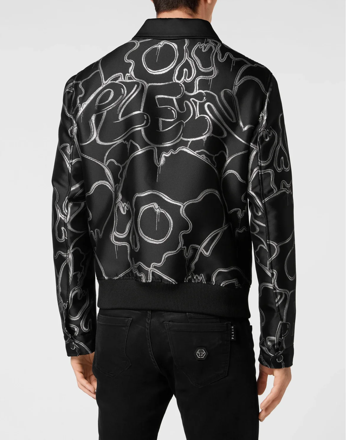 Jacquard Lurex Collared Bomber, цвет: Черный