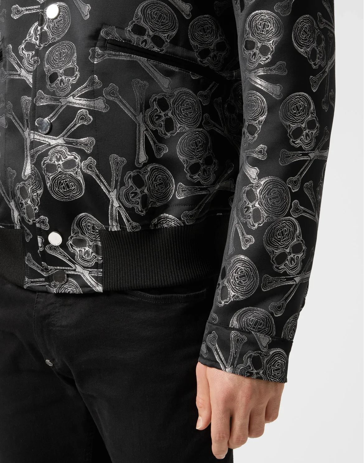 Jacquard Collared Bomber, цвет: Черный