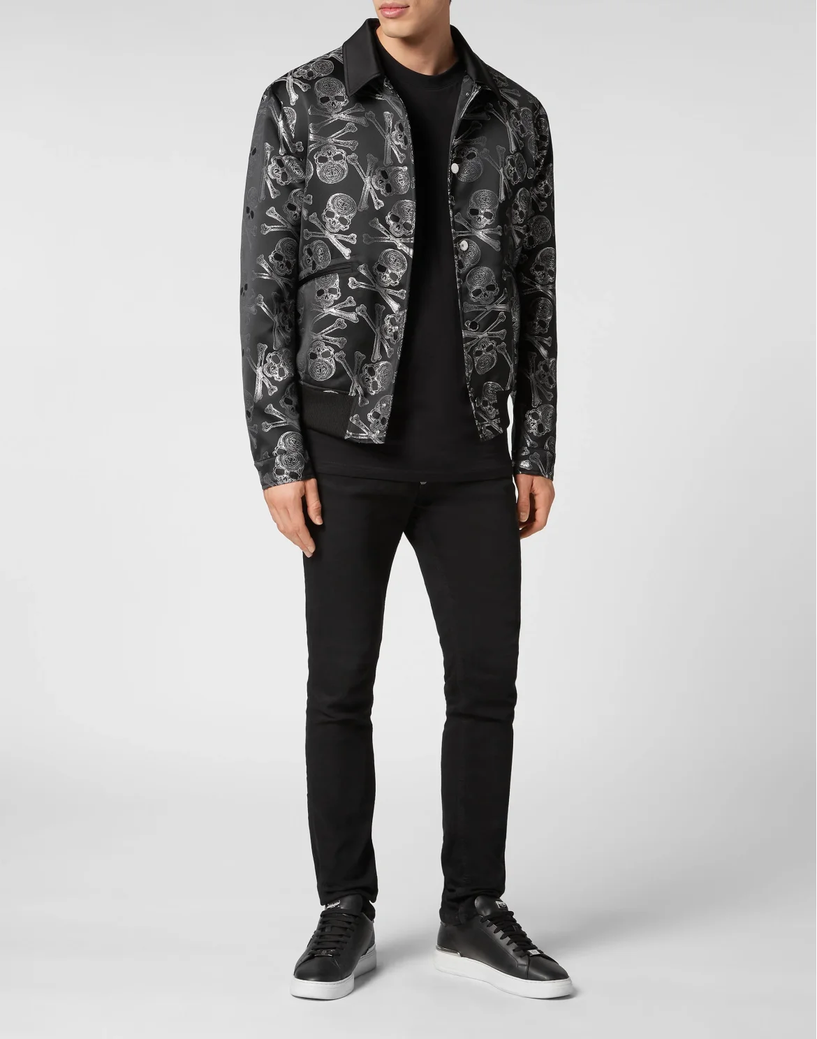 Jacquard Collared Bomber, цвет: Черный