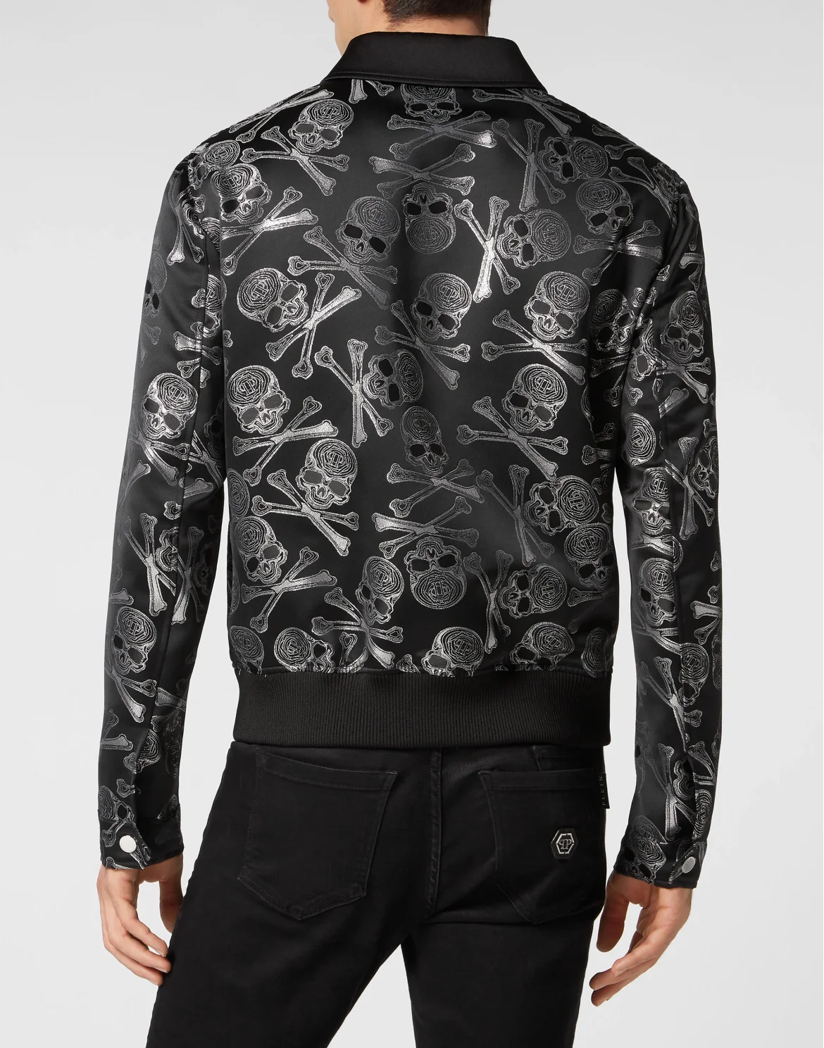 Jacquard Collared Bomber, цвет: Черный