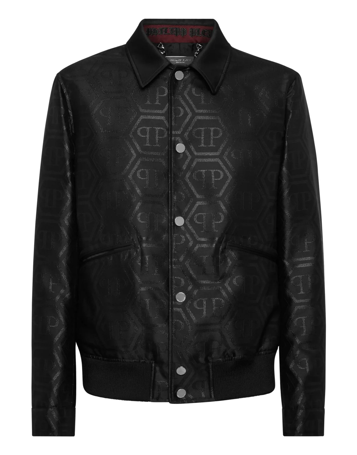 Jacquard Collared Bomber Hexagon, цвет: Черный