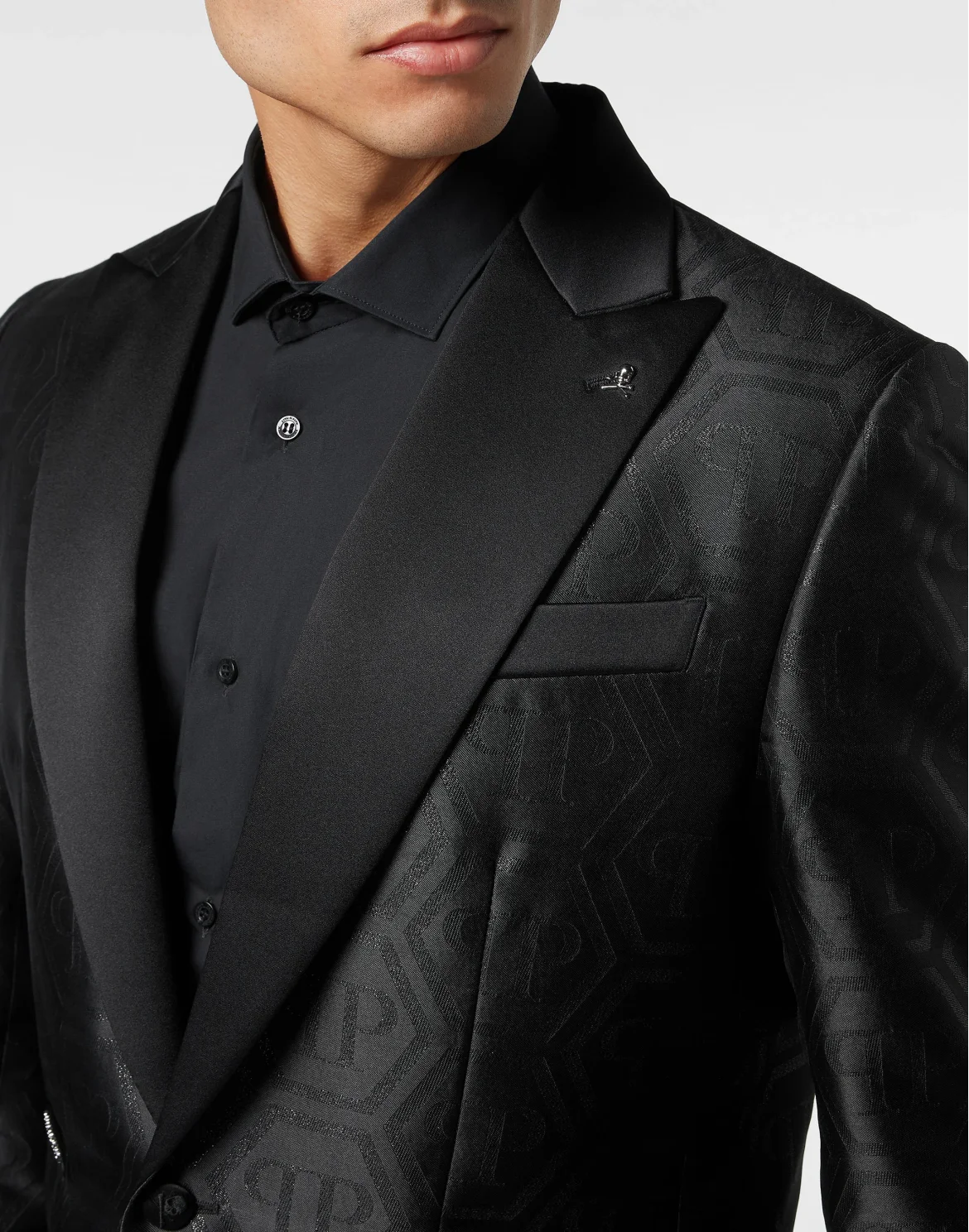 Jacquard Lurex Blazer Lord Fit Monogram, цвет: Черный