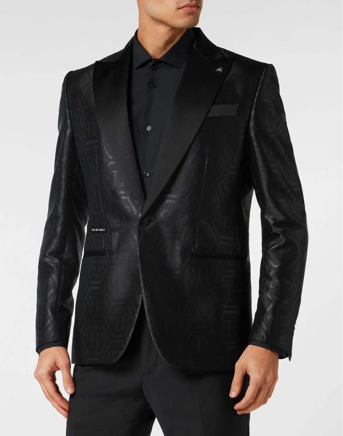 Jacquard Lurex Blazer Lord Fit Monogram, цвет: Черный