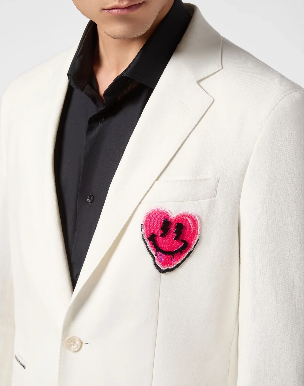 Blazer With Heart Patch, цвет: Белый