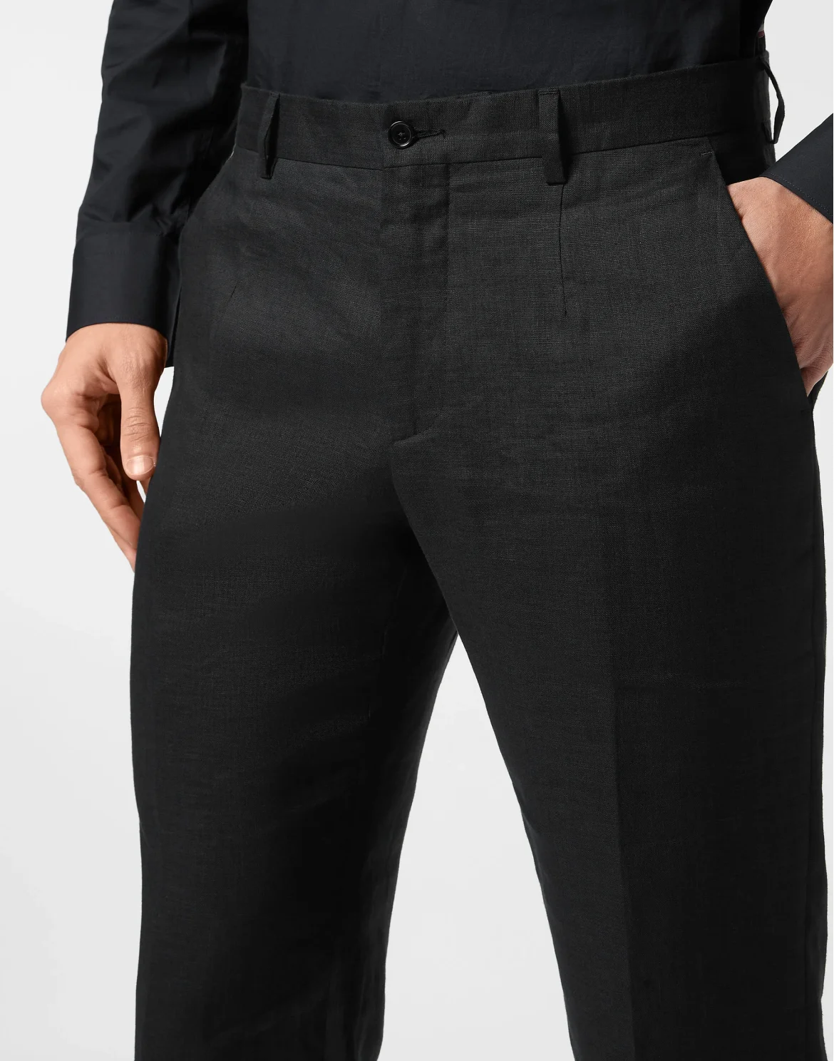 Linen Long Trousers Gigolò fit, цвет: Черный