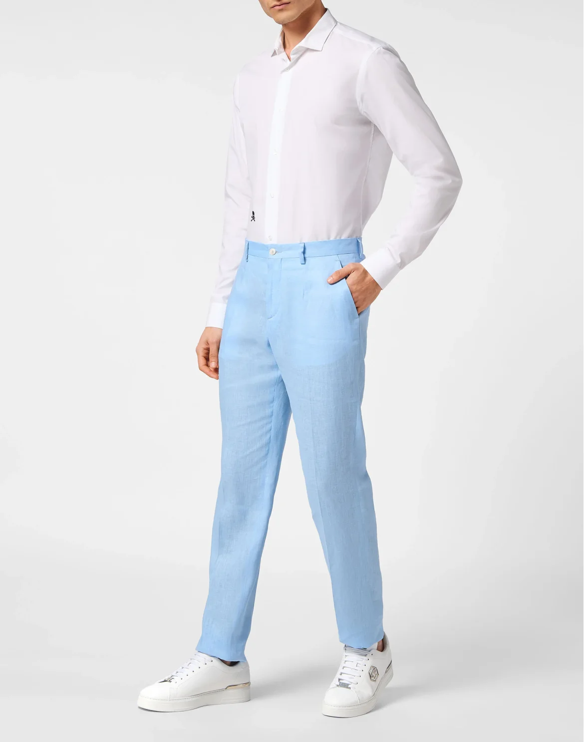 Linen Long Trousers Gigolò fit, цвет: Голубой