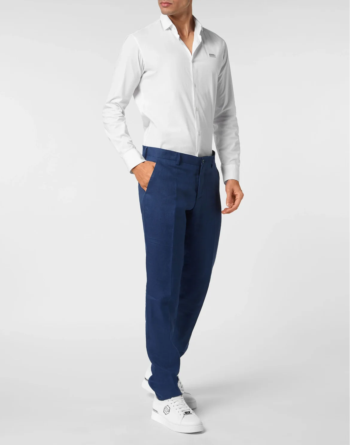 Linen Long Trousers Gigolò fit, цвет: Синий