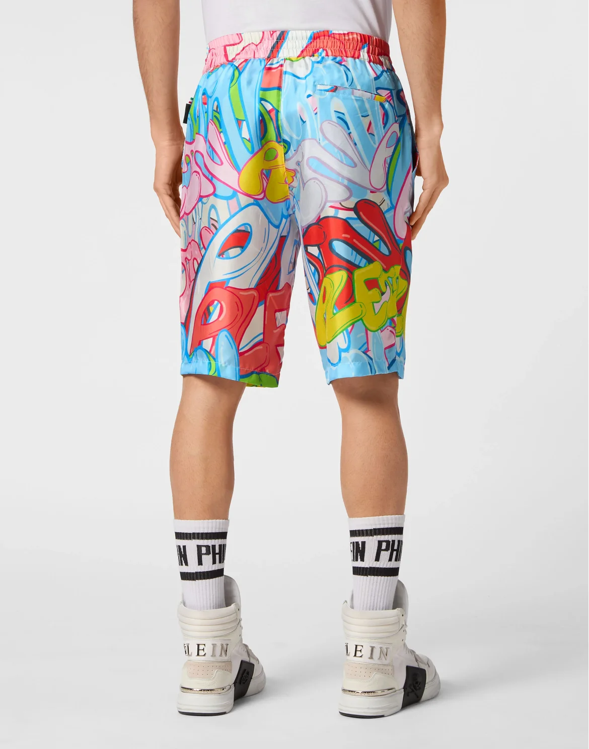 Silk Short Trousers Bombing Graffiti, цвет: Мультиколор