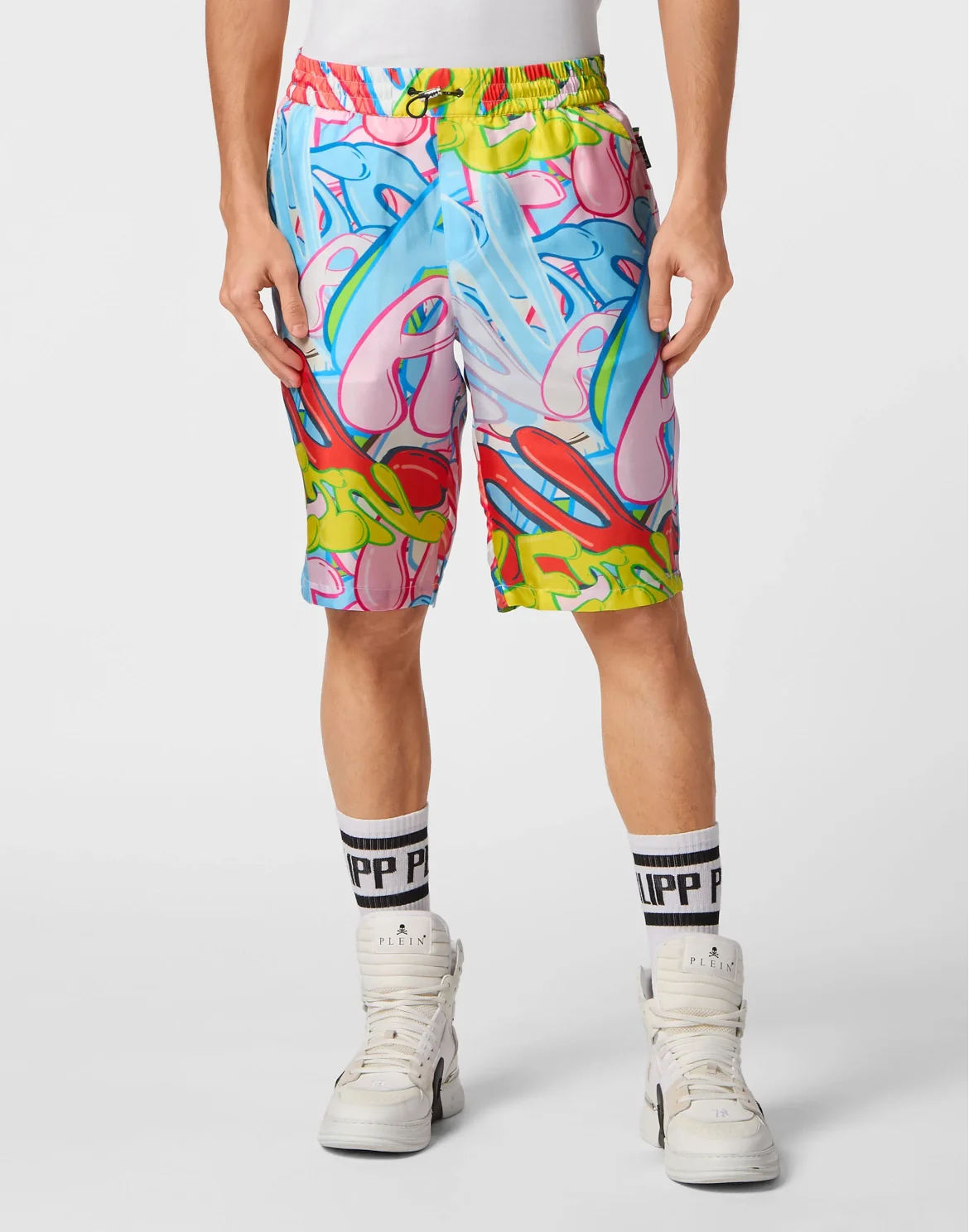 Silk Short Trousers Bombing Graffiti, цвет: Мультиколор
