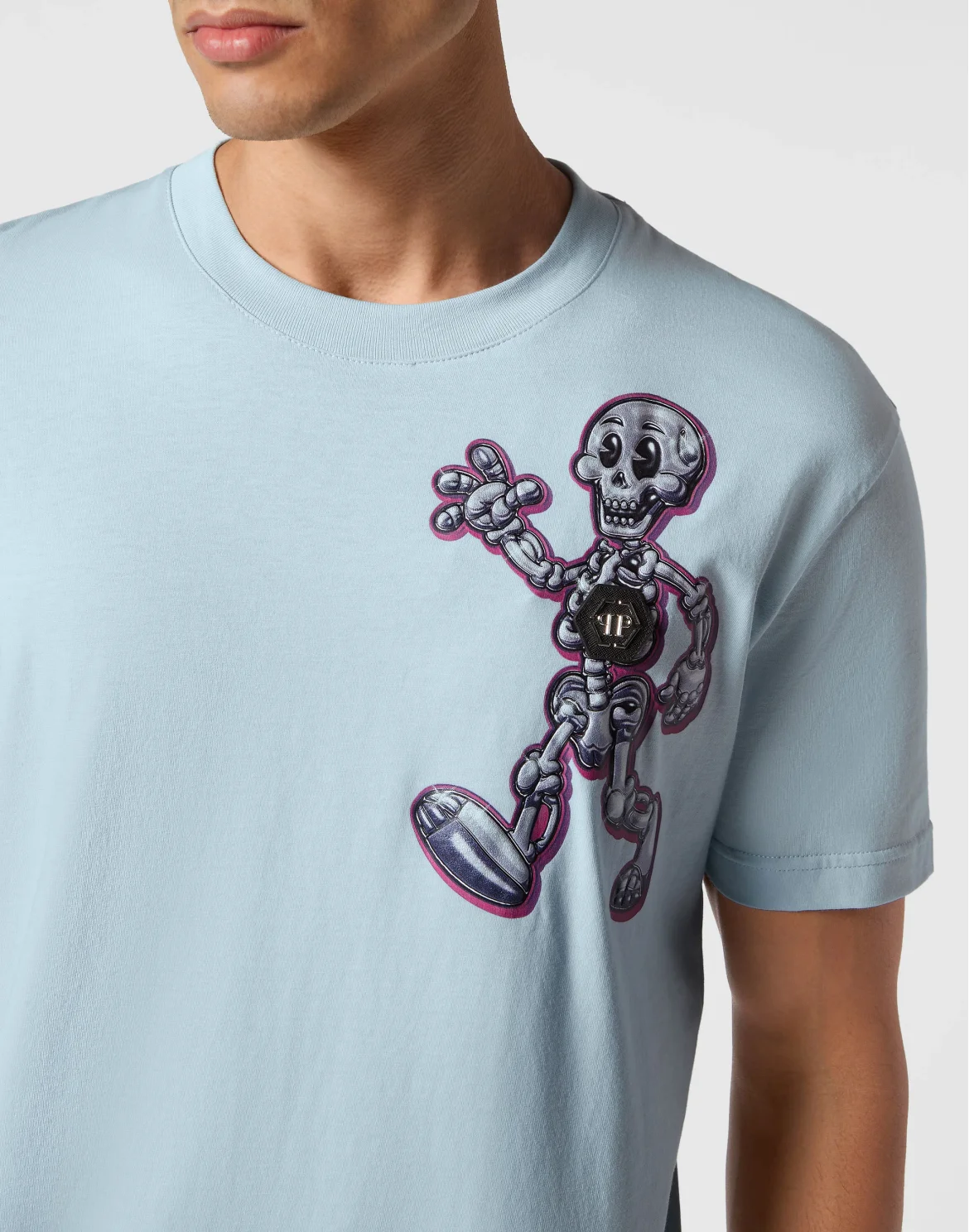 T-shirt Round Neck SS Skully Gang, цвет: Голубой
