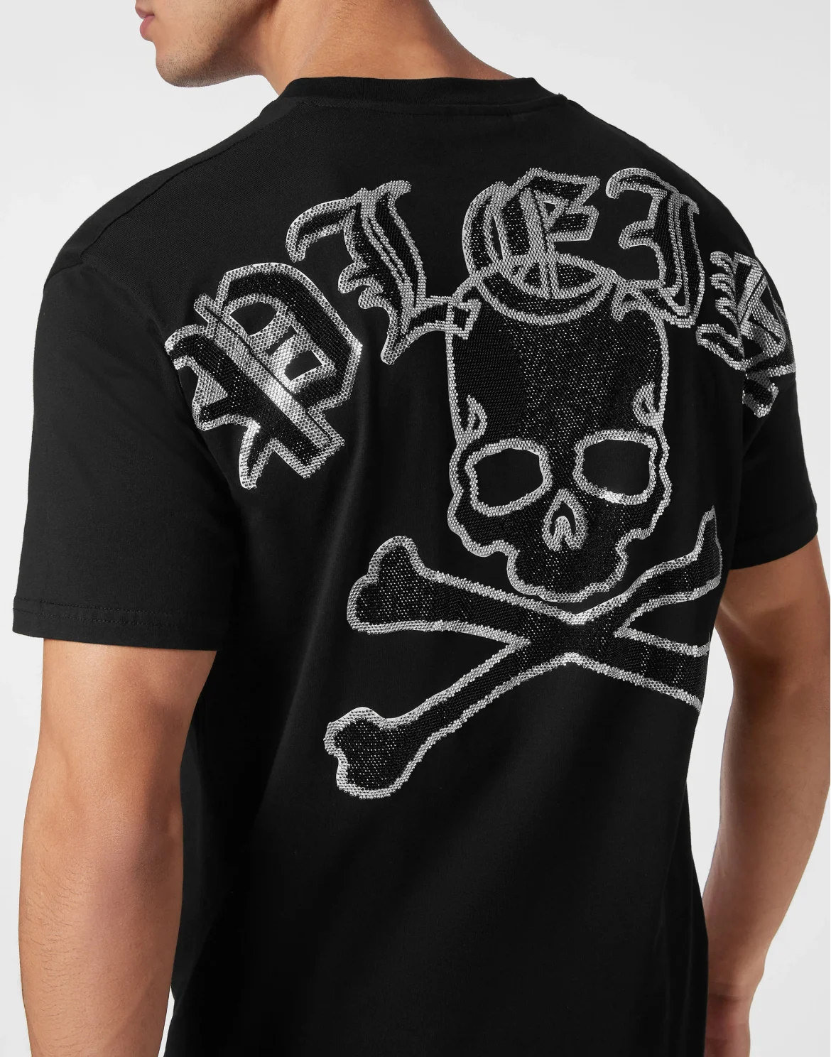 T-shirt Round Neck SS with Crystals Skull&Bones, цвет: Черный