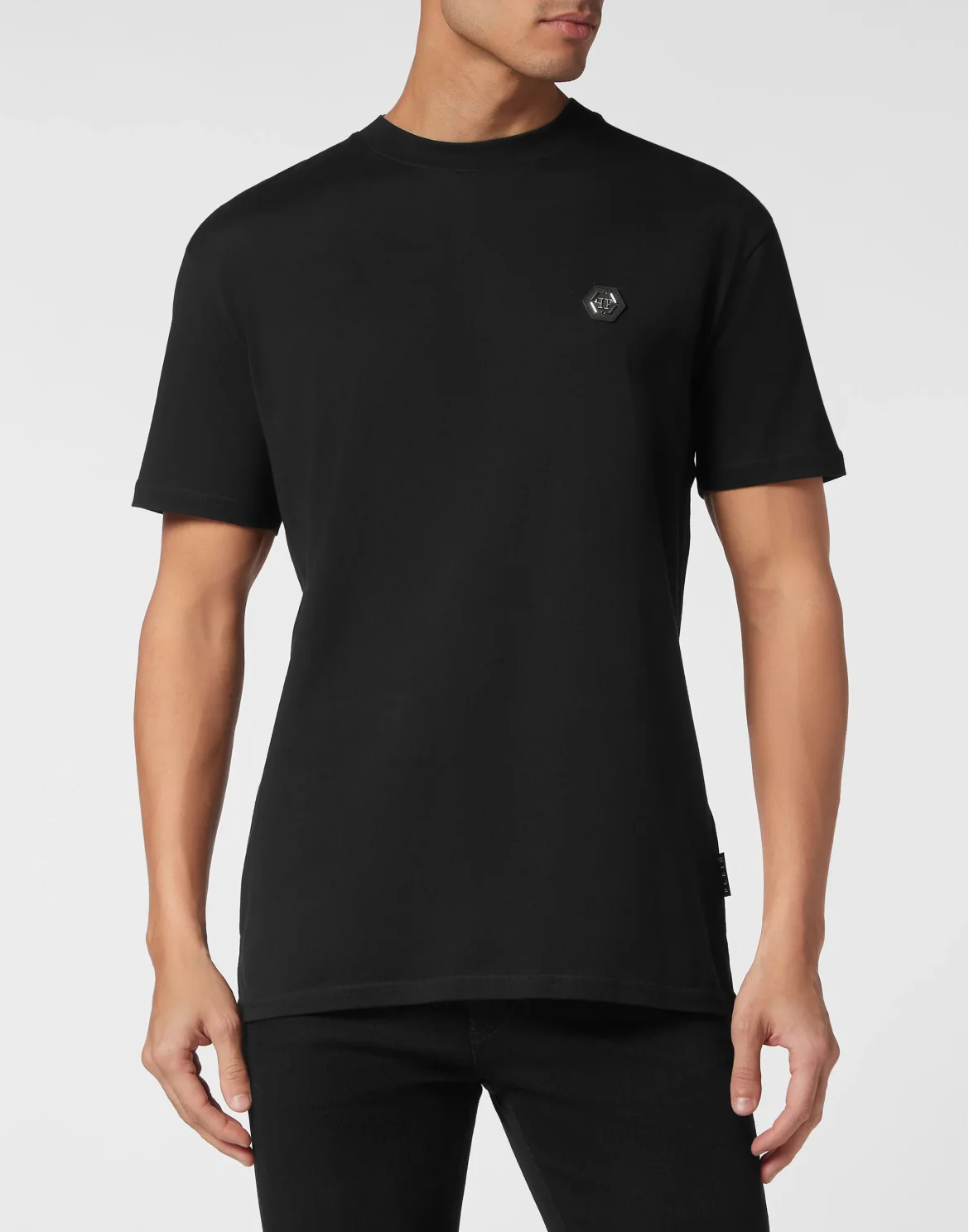 T-shirt Round Neck SS with Crystals Skull&Bones, цвет: Черный