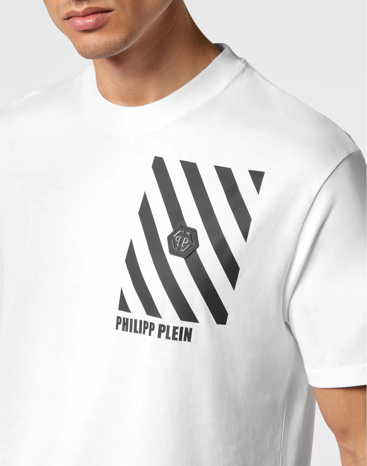 T-shirt Round Neck SS Rainbow Stripes, цвет: Белый