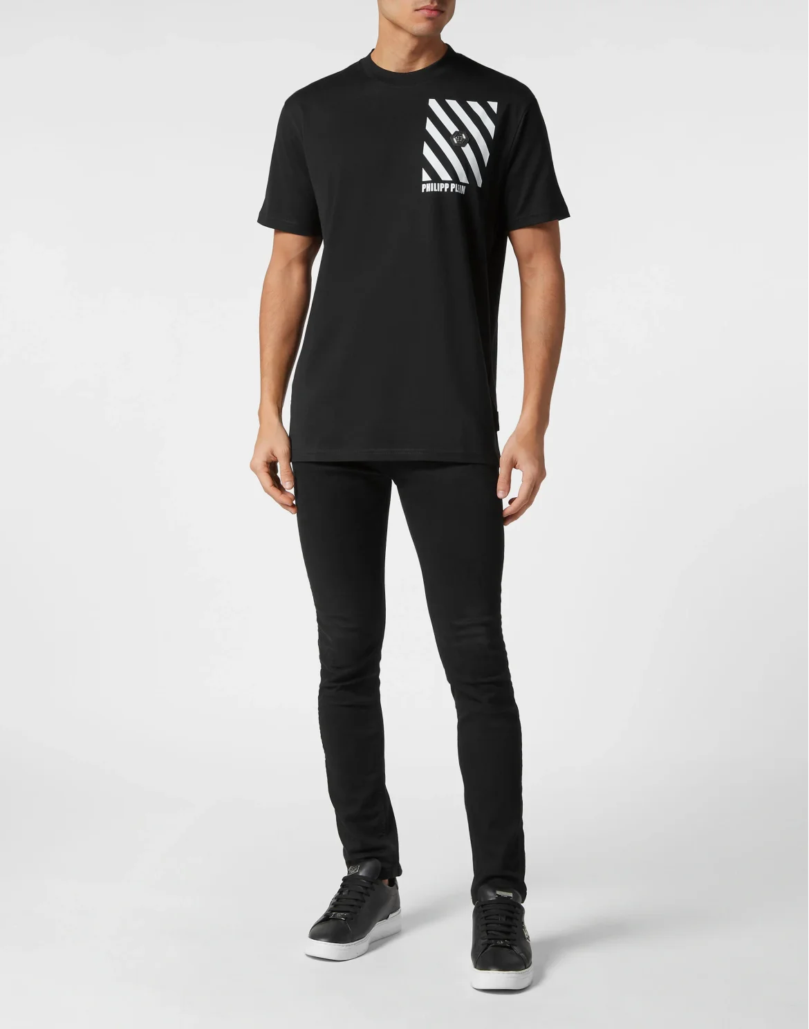 T-shirt Round Neck SS Rainbow Stripes, цвет: Черный