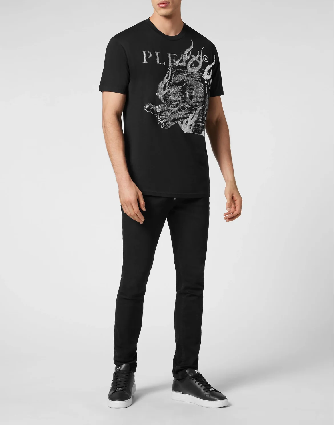 T-shirt Round Neck SS with crystals Lion Circus, цвет: Черный