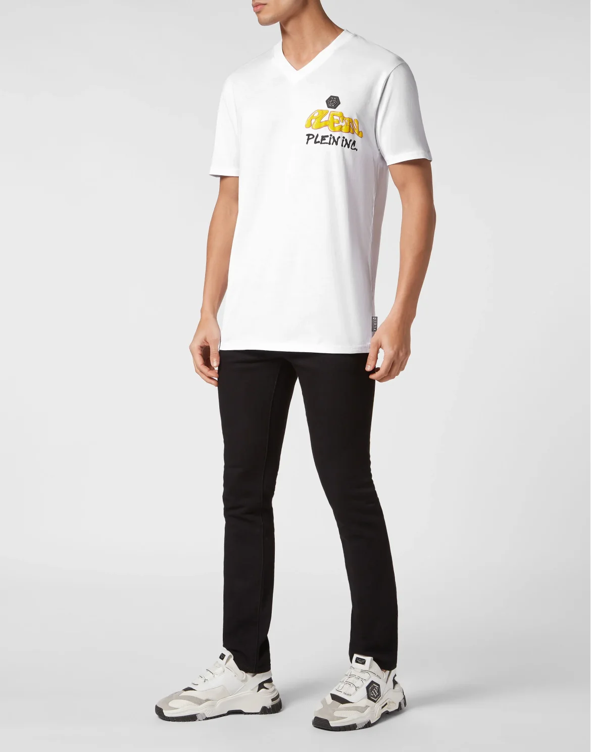 T-shirt V Neck SS Bombing Graffiti, цвет: Белый