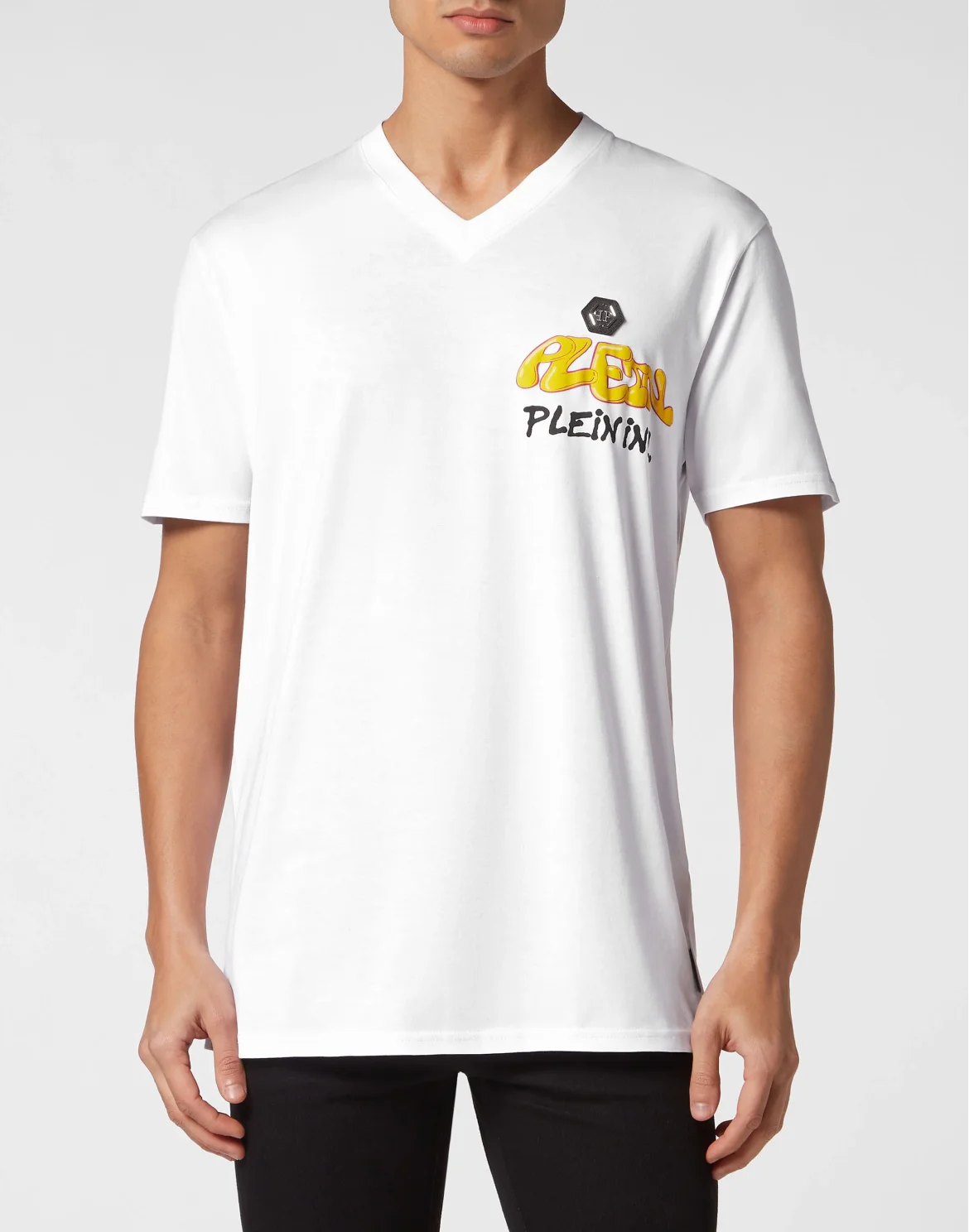 T-shirt V Neck SS Bombing Graffiti, цвет: Белый