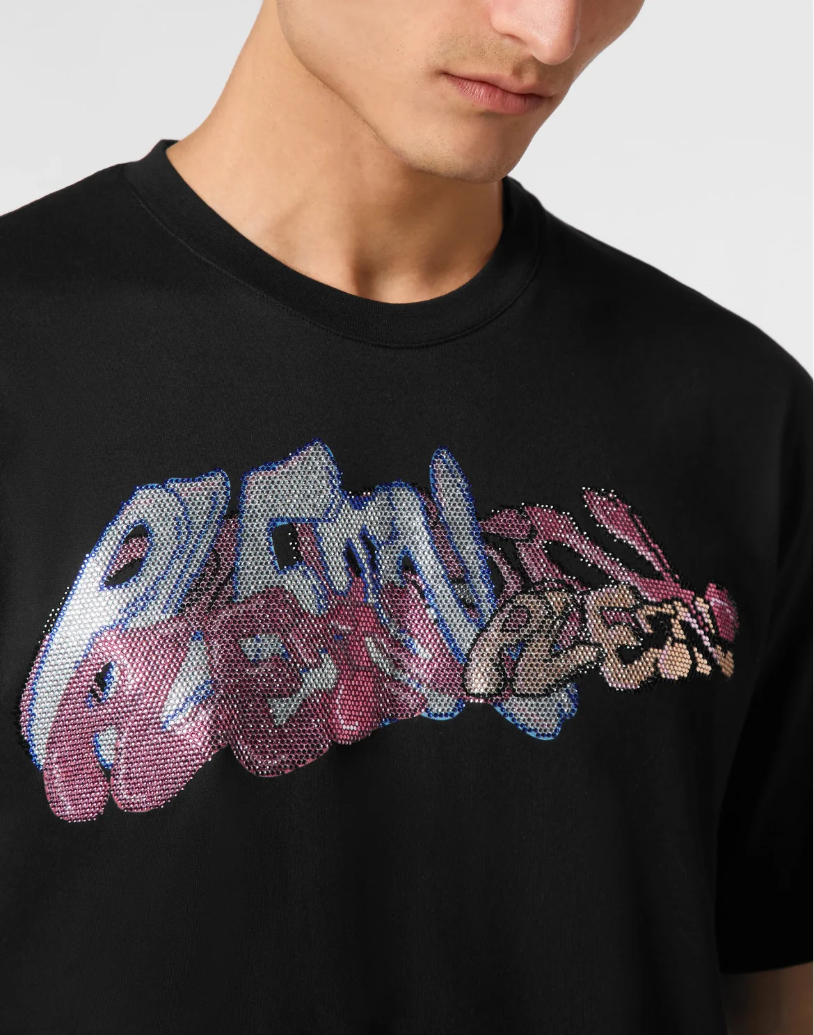 T-shirt Round Neck SS Bombing Graffiti, цвет: Черный