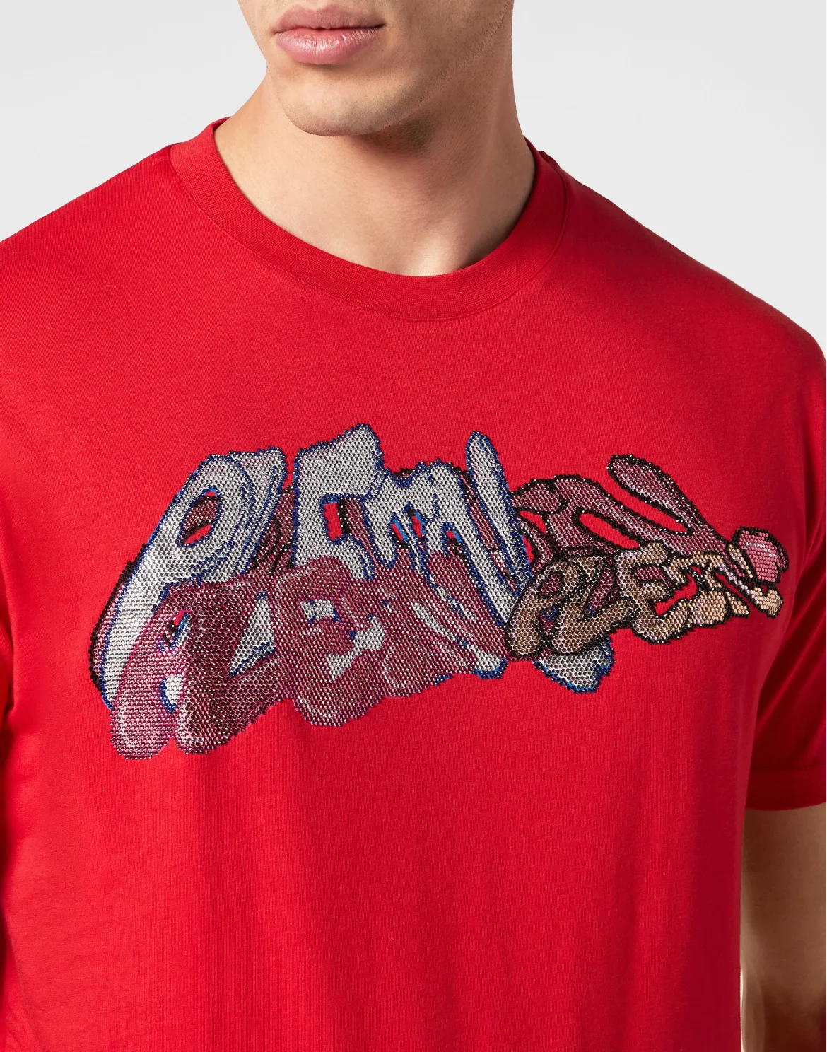 T-shirt Round Neck SS Bombing Graffiti, цвет: Красный