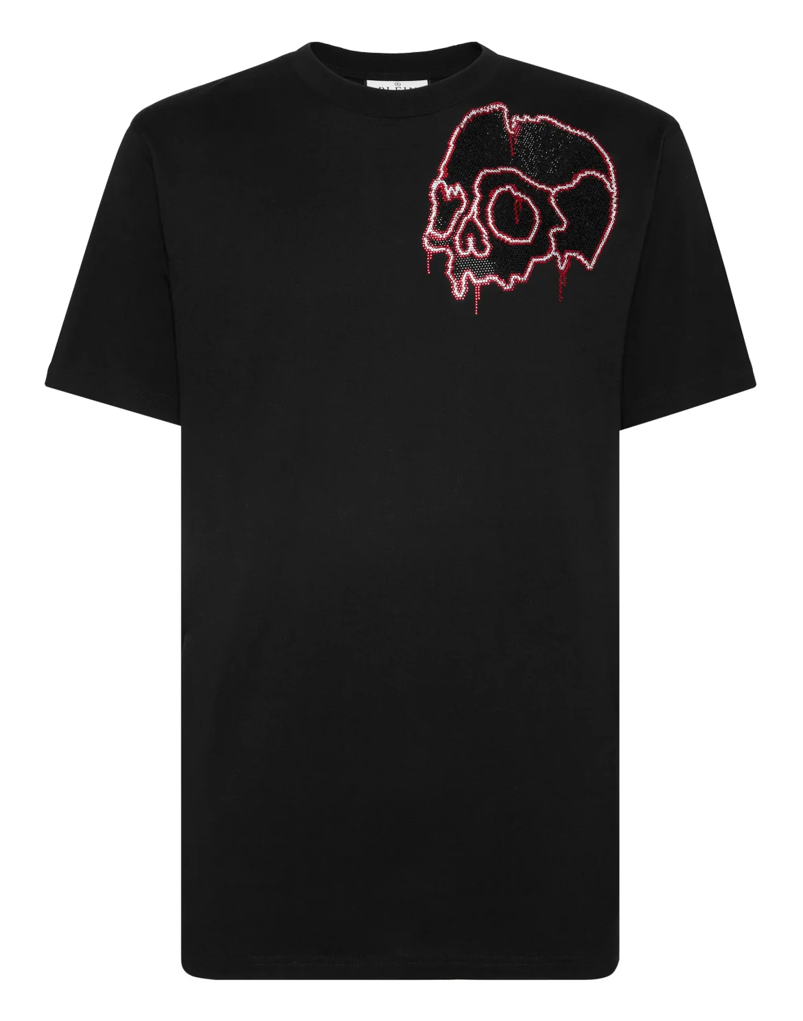 T-shirt Round Neck SS with crystals Dripping Skull, цвет: Черный