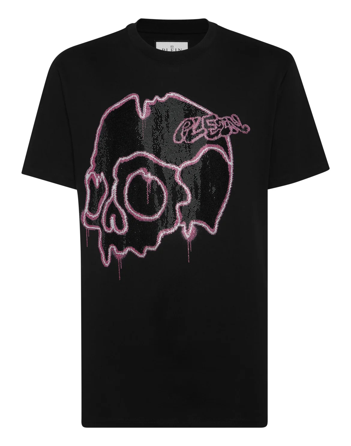 T-shirt Round Neck SS with crystals Dripping Skull, цвет: Черный