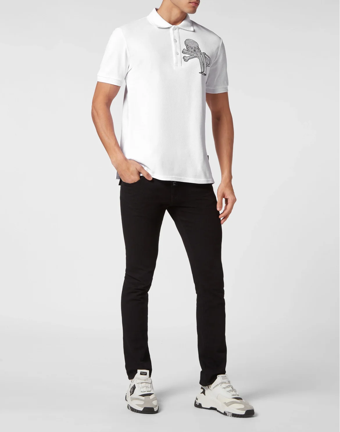 Piquet Polo with crystals Wire Frame, цвет: Белый