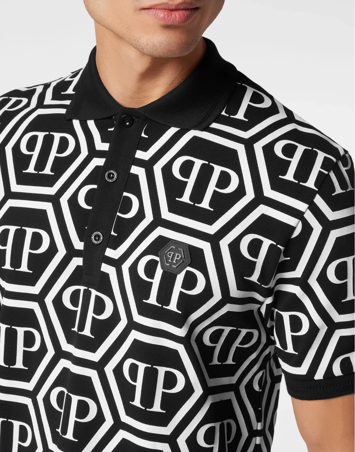 Piquet Polo Monogram, цвет: Черный