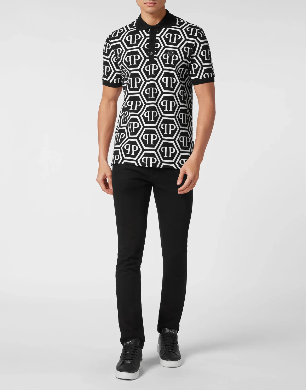 Piquet Polo Monogram, цвет: Черный
