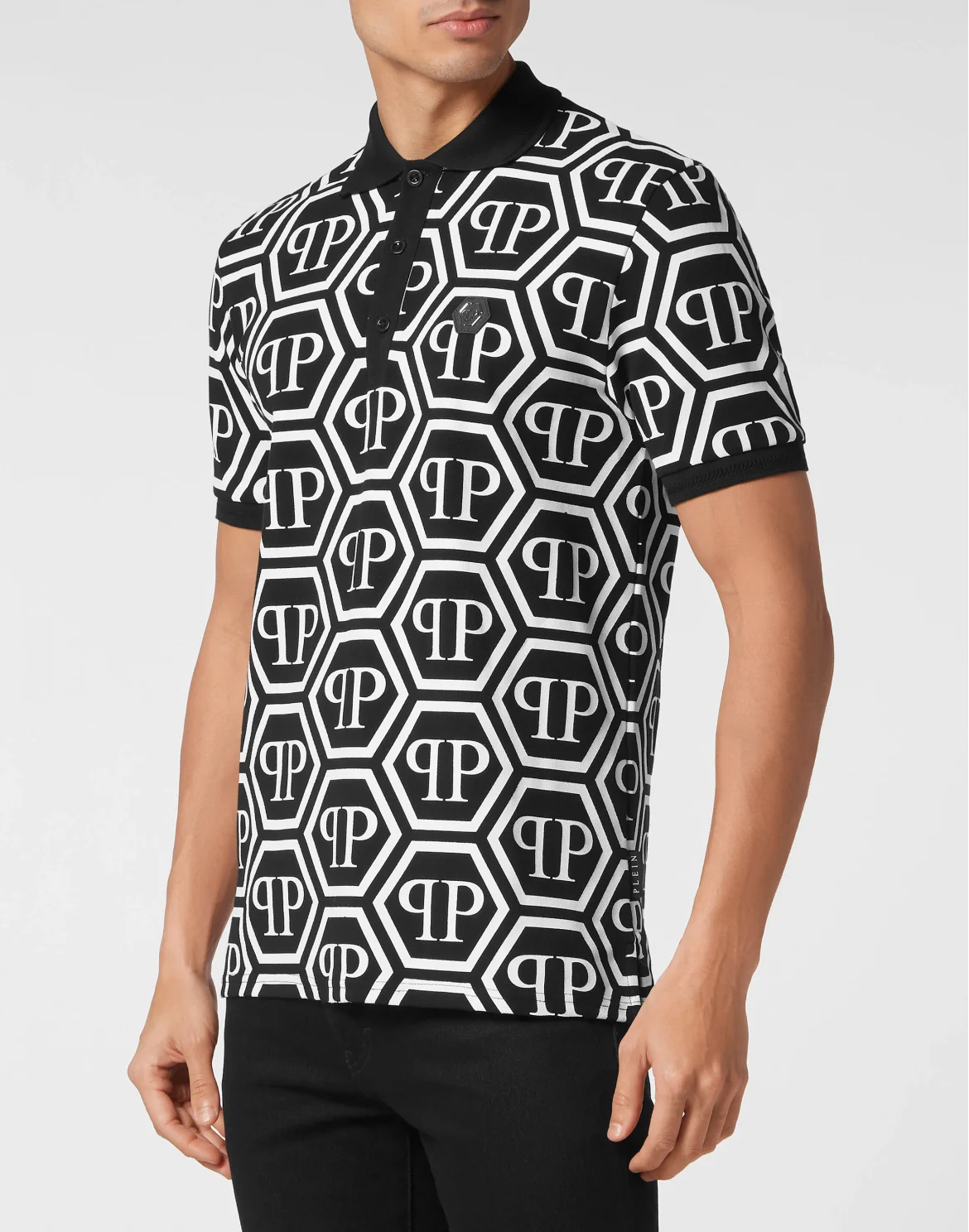 Piquet Polo Monogram, цвет: Черный