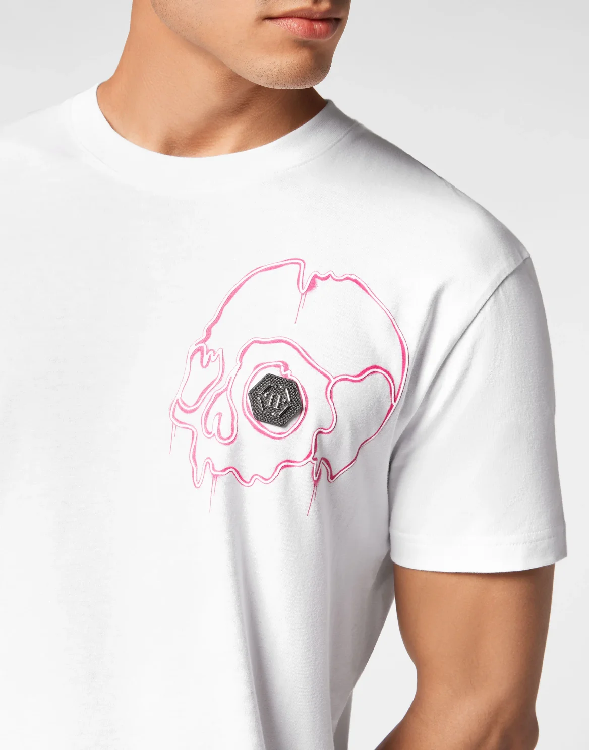 T-shirt Round Neck SS Dripping Skull, цвет: Белый