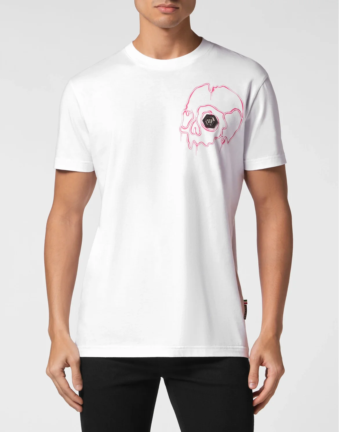 T-shirt Round Neck SS Dripping Skull, цвет: Белый