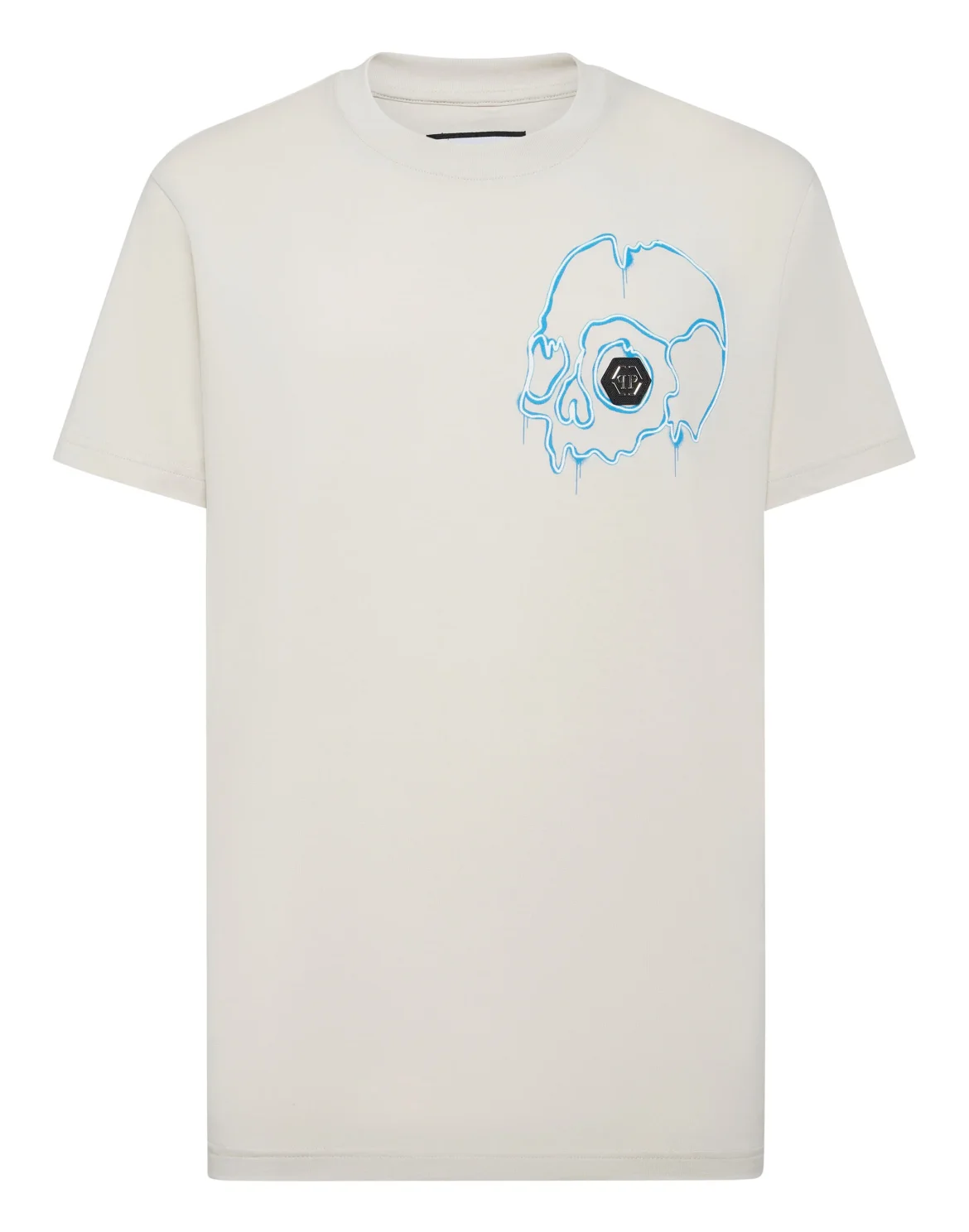 T-shirt Round Neck SS Dripping Skull, цвет: Бежевый