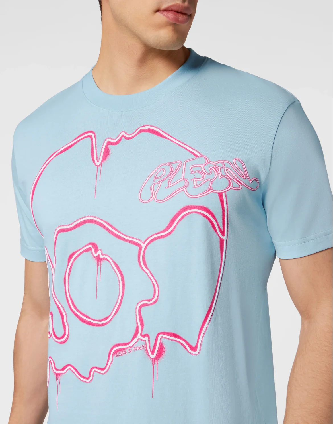 T-shirt Round Neck SS Dripping Skull, цвет: Голубой