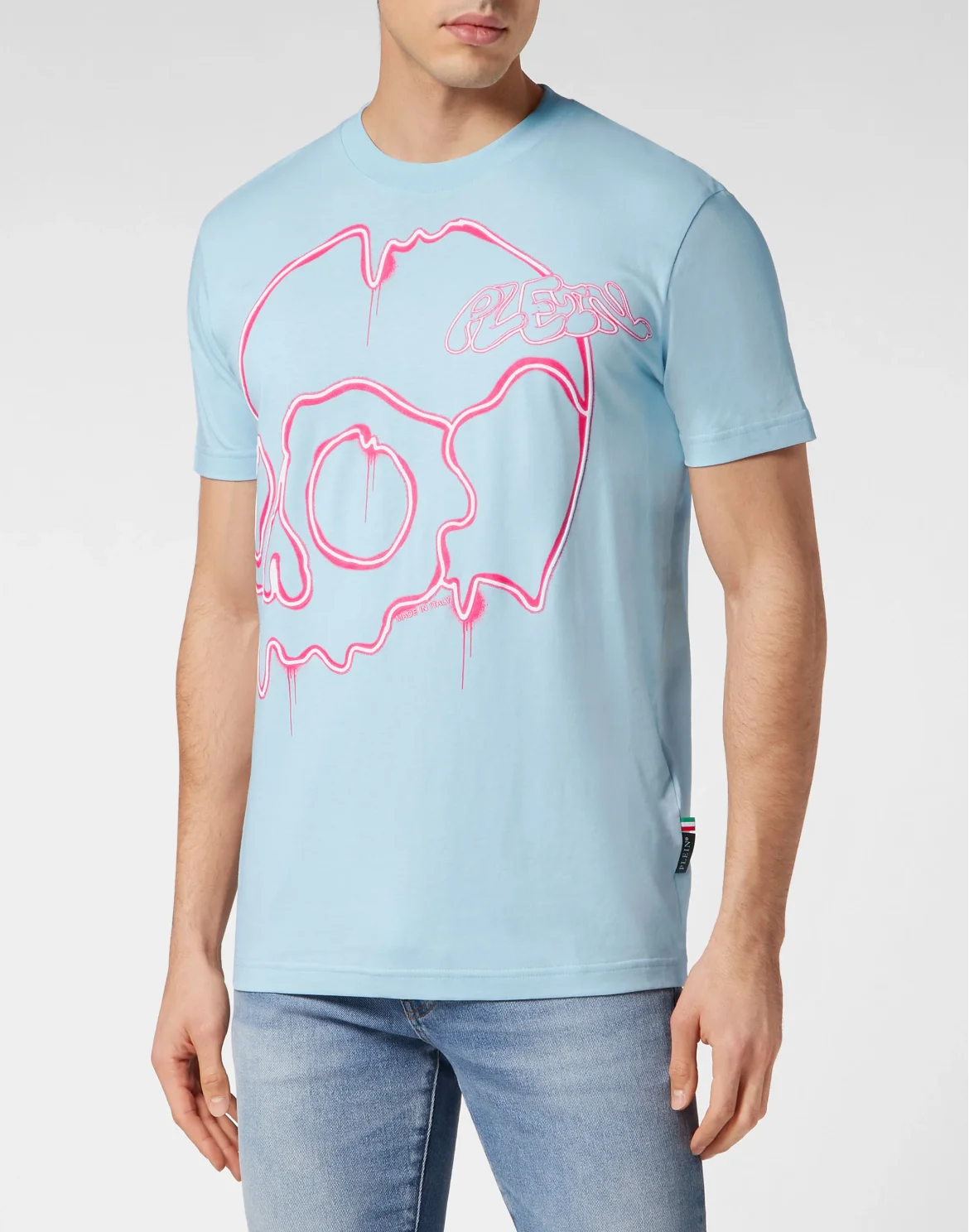 T-shirt Round Neck SS Dripping Skull, цвет: Голубой