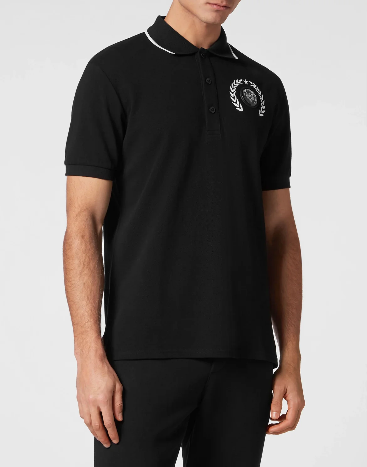 Polo Shirt Slim Fit SS Carbon Tiger, цвет: Черный