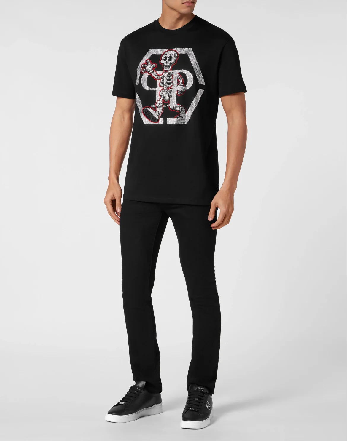 T-shirt Round Neck SS Skeleton, цвет: Черный