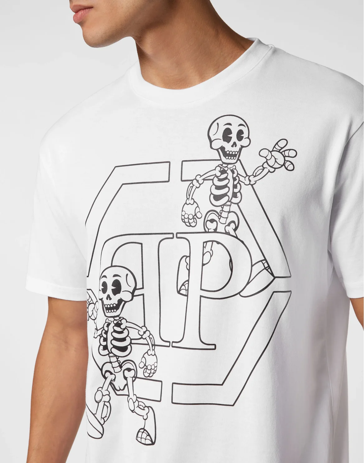 T-shirt Round Neck SS Skeleton, цвет: Белый