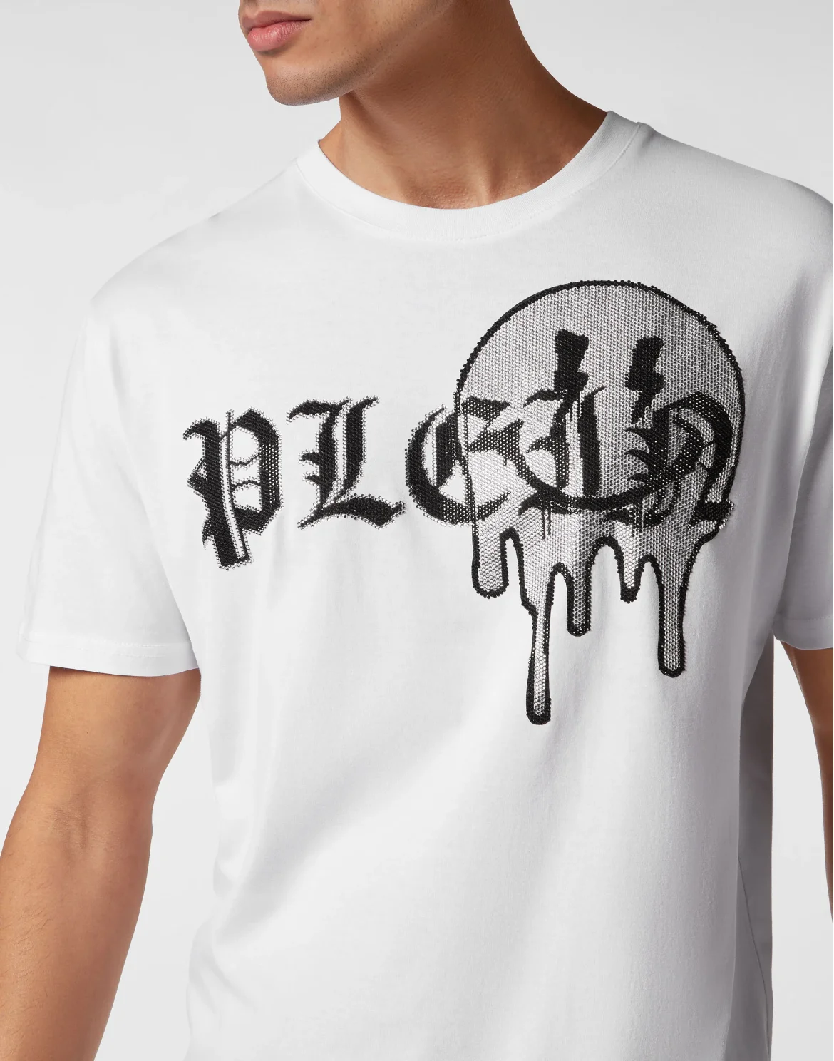T-shirt Round Neck SS with stones Smile, цвет: Белый