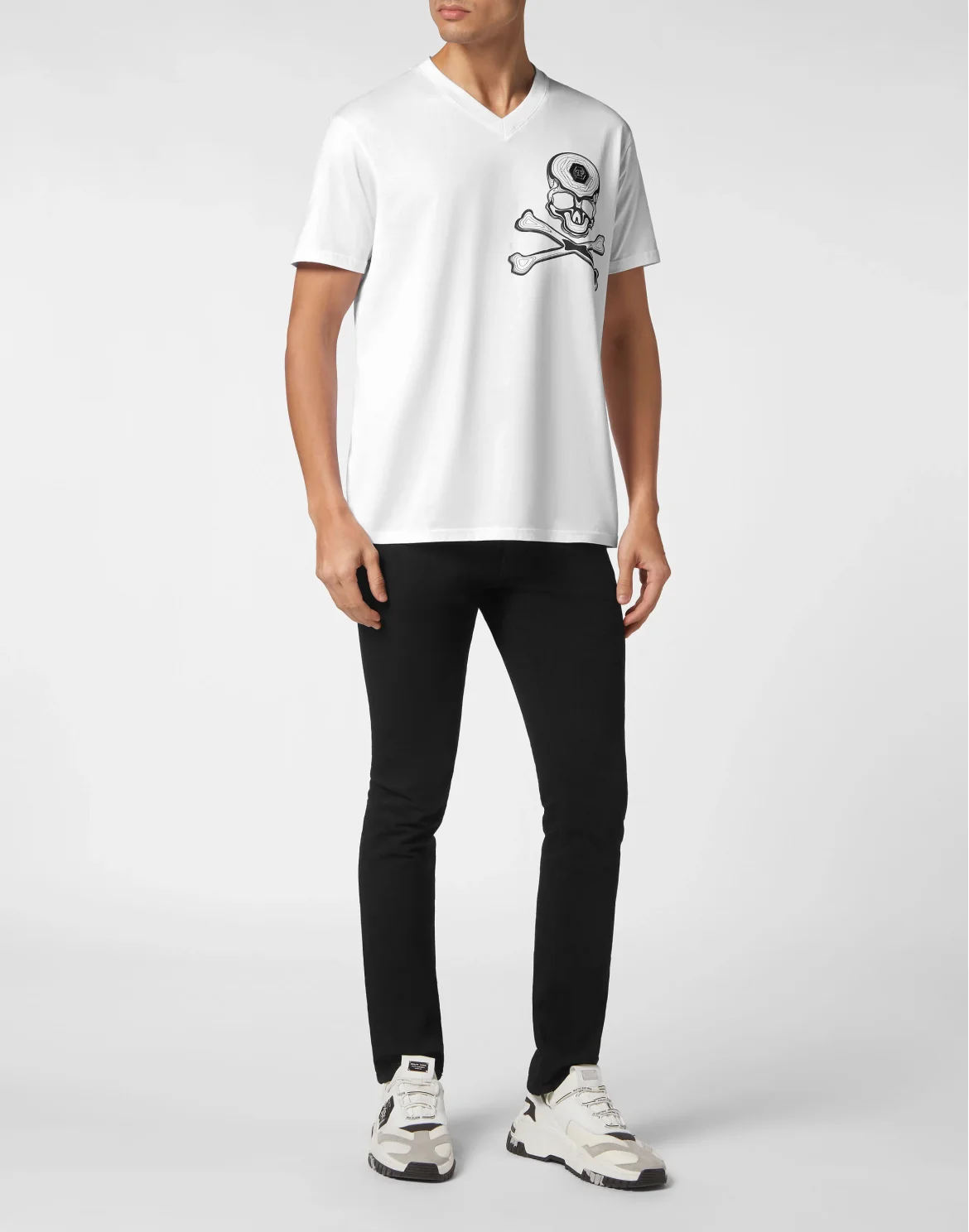 T-shirt V Neck SS Skull&Bones, цвет: Белый