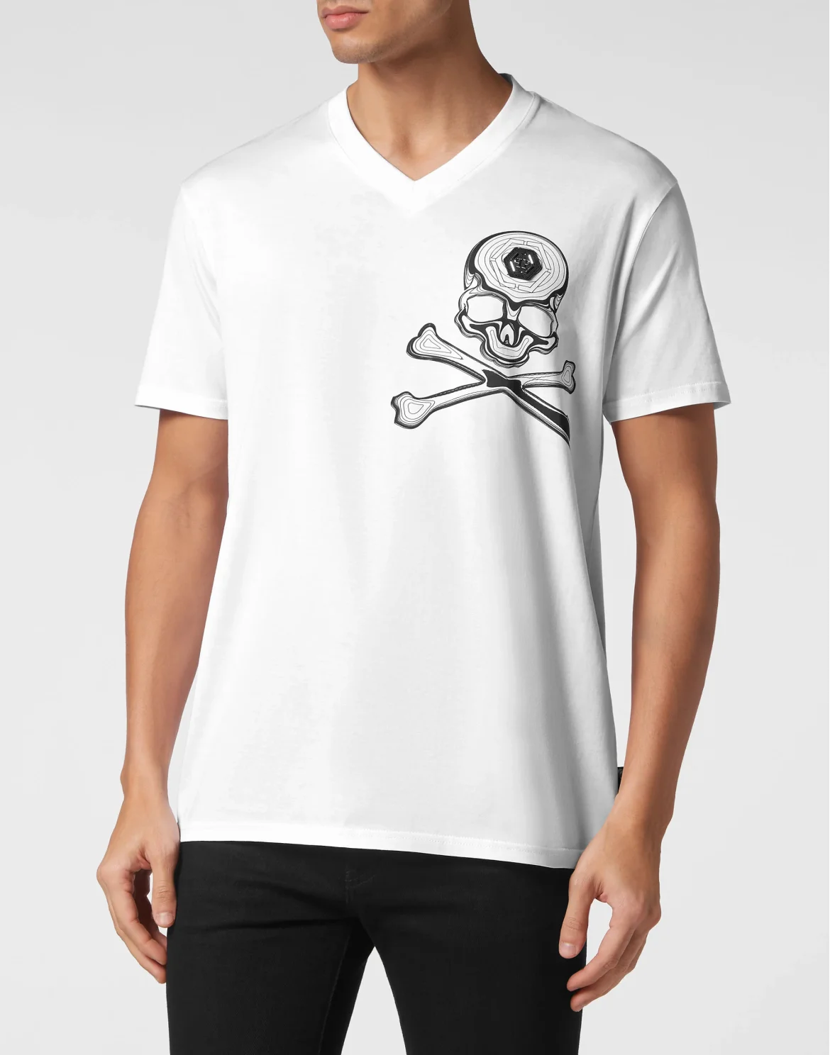 T-shirt V Neck SS Skull&Bones, цвет: Белый