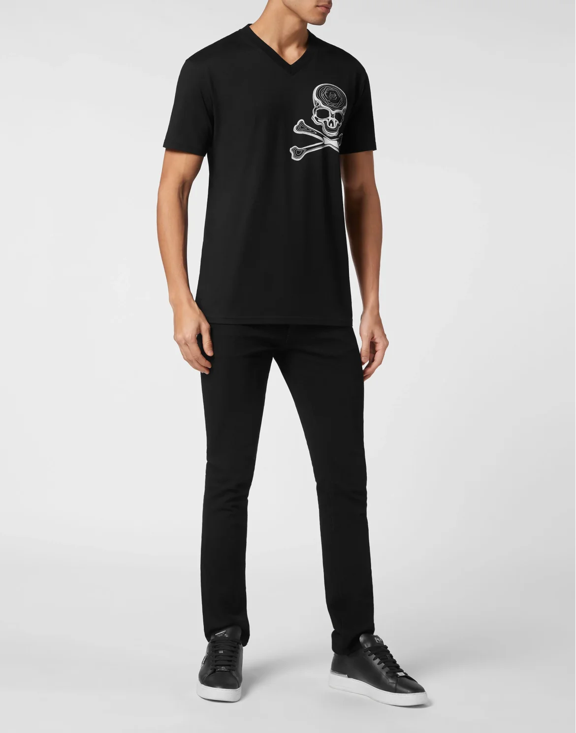 T-shirt V Neck SS Skull&Bones, цвет: Черный