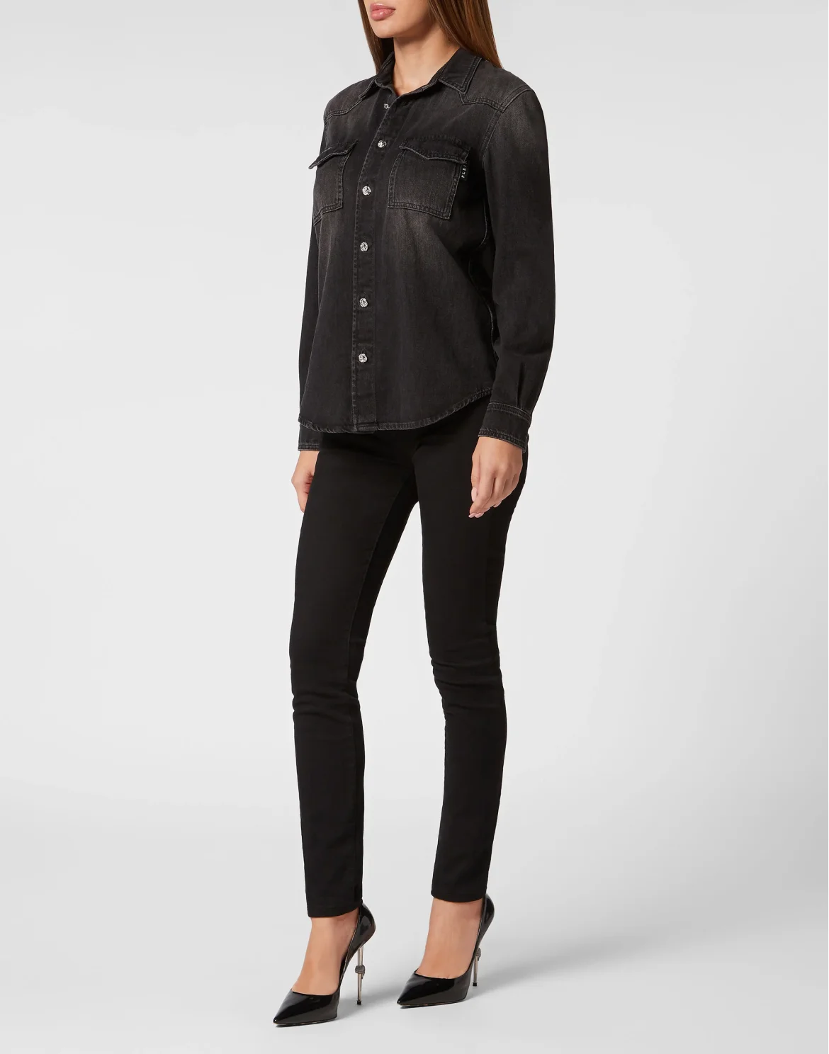 Denim Regular Shirt, цвет: Черный