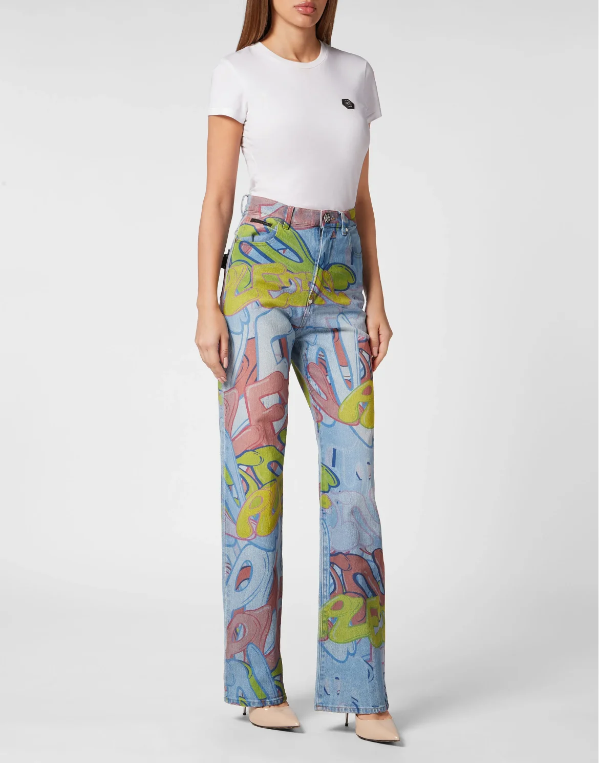 Denim Trousers  Palace Fit Bombing Graffiti, цвет: Мультиколор